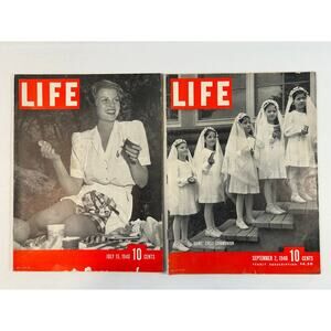 LIFE Magazine Lot 2 July & Sept 1940 WWII Era Ads Wedding Photos
